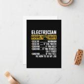 Funny Electrician Apparel, Stundenrennen Männer Mitteilungskarte (Vorderseite/Rückseite Beispiel)