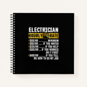 Funny Electrician Apparel, Stundenrennen Männer Notizblock