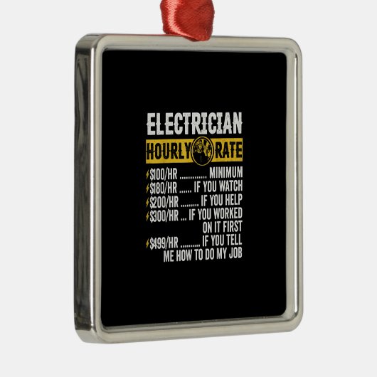 Funny Electrician Apparel, Stundenrennen Männer Ornament Aus Metall (Rechts)