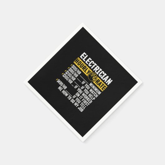 Funny Electrician Apparel, Stundenrennen Männer Serviette (Ecke)