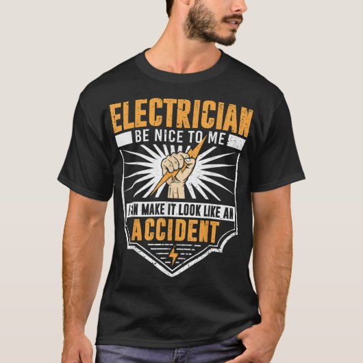 Funny Electrician Art Men Electrical Engineer Humo T-Shirt (Vorderseite)