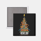 Funny Electrician Christmas Tree Xmas Graphic Men Magnet (Vorderseite/Rückseite)