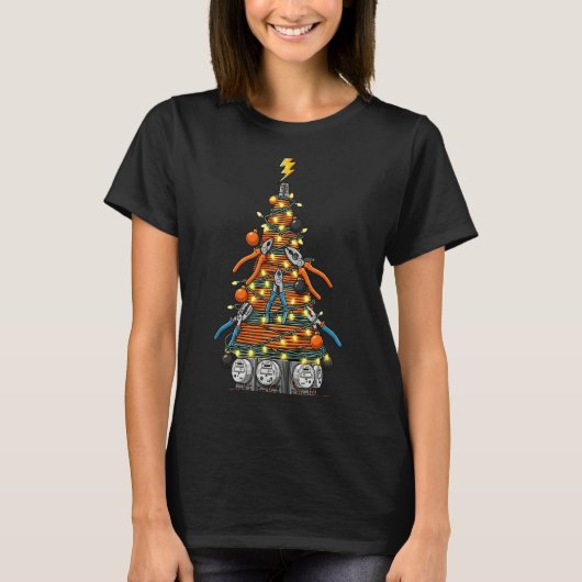 Funny Electrician Christmas Tree Xmas Graphic Men T-Shirt (Vorderseite)