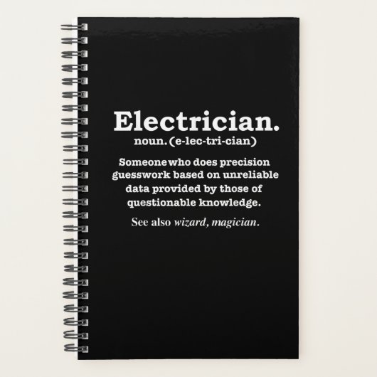 Funny Electrician Definition Abschluss Planer (Vorderseite)