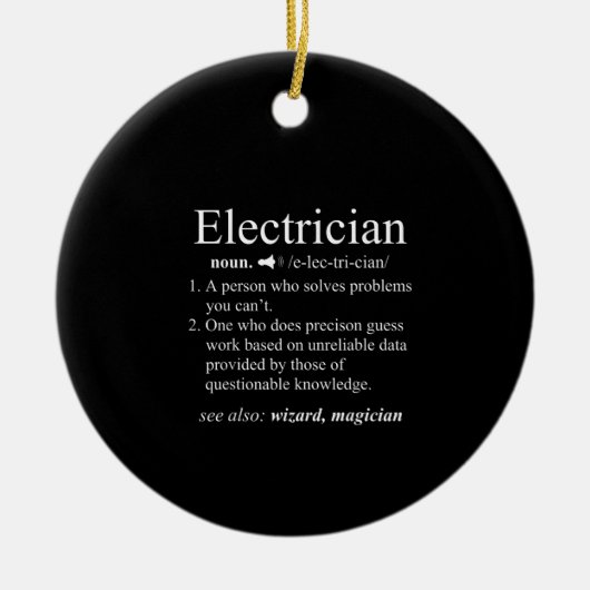 Funny Electrician Definition Electrical Engineer Keramik Ornament (Vorne)