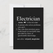 Funny Electrician Definition Electrical Engineer Mitteilungskarte (Vorderseite)