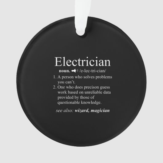 Funny Electrician Definition Electrical Engineer Ornament (Vorderseite)