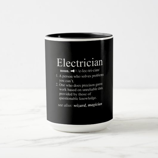 Funny Electrician Definition Electrical Engineer Tasse (Zentrum)