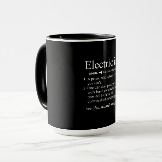 Funny Electrician Definition Electrical Engineer Tasse (Vorderseite Links)