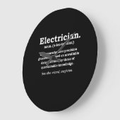 Funny Electrician Definition Gift Graduation Große Wanduhr (Winkel)