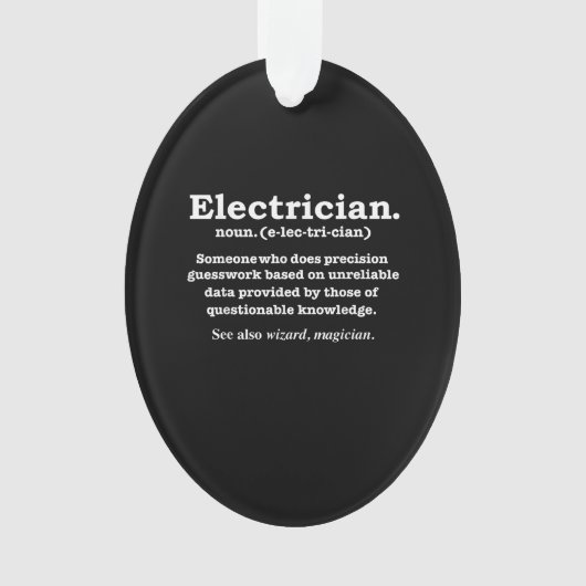 Funny Electrician Definition Gift Graduation Ornament (Vorderseite)