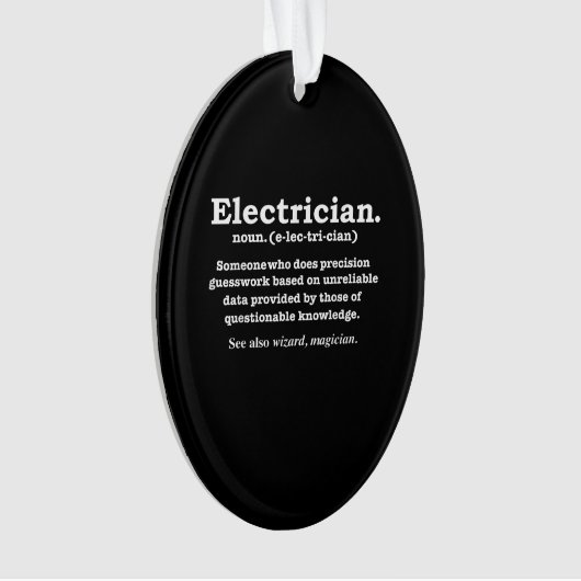 Funny Electrician Definition Gift Graduation Ornament (Vorderseite)
