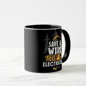 Funny Electrician Geschenke für Elektriker Tasse (VorderseiteRechts)