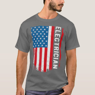 Funny Electrician GiftElectrician US-Flagge T-Shirt