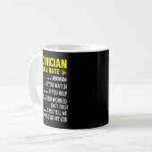 Funny Electrician Hourly Rate Pricing Chart Kaffeetasse (Vorderseite Links)