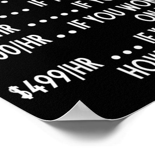 Funny Electrician Hourly Rate Pricing Chart  Poster (Ecke)