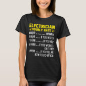 Funny Electrician Hourly Rate Pricing Chart T-Shirt (Vorderseite)