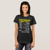 Funny Electrician Hourly Rate Pricing Chart T-Shirt (Vorne ganz)