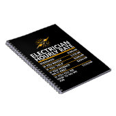Funny Electrician Hourly Rate Table Humor Gift Notizblock (Rechte Seite)