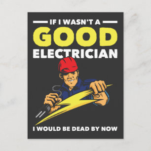 Funny Electrician Saying Job Husband Humor Postkarte