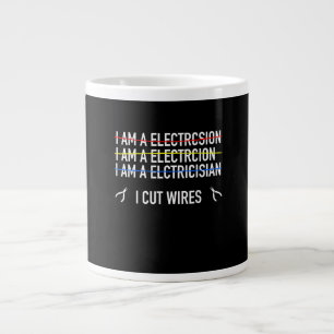 Funny Electrician Shirt, ich schneiden Wires Jumbo-Tasse