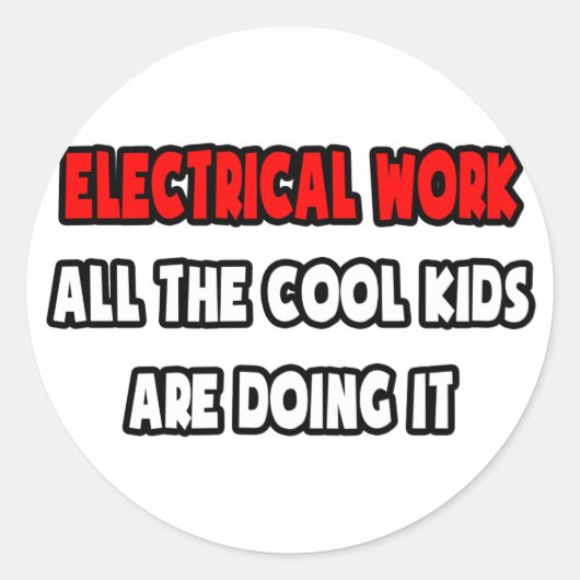 Funny Electrician Shirts und Geschenke Runder Aufkleber (Vorderseite)