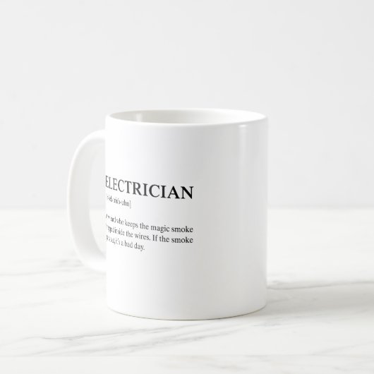 Funny Electrician Technical Meaning Description Kaffeetasse (Vorderseite Links)