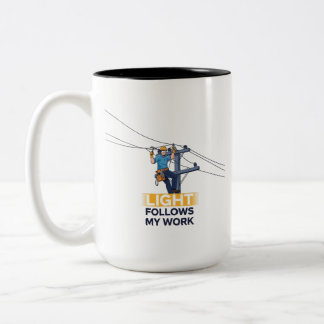 Funny Electrician Utility Worker Gift Zweifarbige Tasse