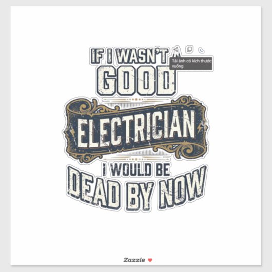 Funny Electrician Vintage Engraving Quote Design Aufkleber (Blatt)