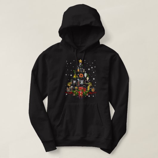 Funny Electrician Weihnachtsbaum Matching Familie Hoodie (Design vorne)