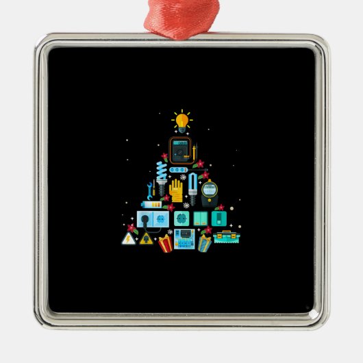 Funny Electrician Weihnachtsbaum Ornament Aus Metall (Vorne)