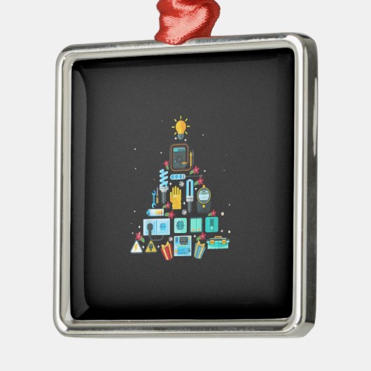 Funny Electrician Weihnachtsbaum Ornament Aus Metall (Links)