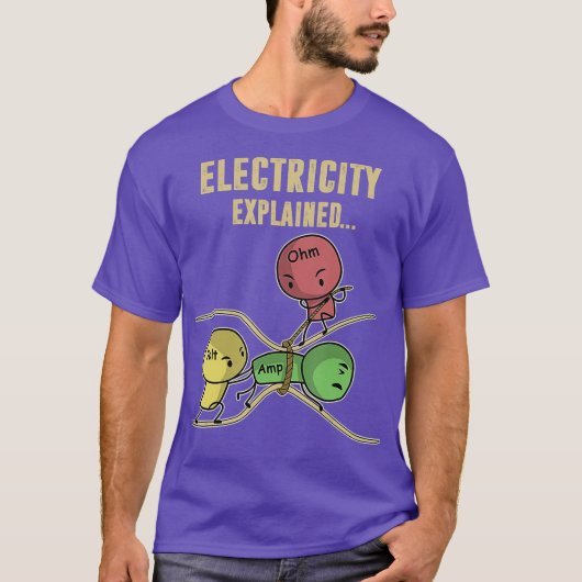 Funny Electricity erklärt Ohm Law Graphics T-Shirt (Vorderseite)