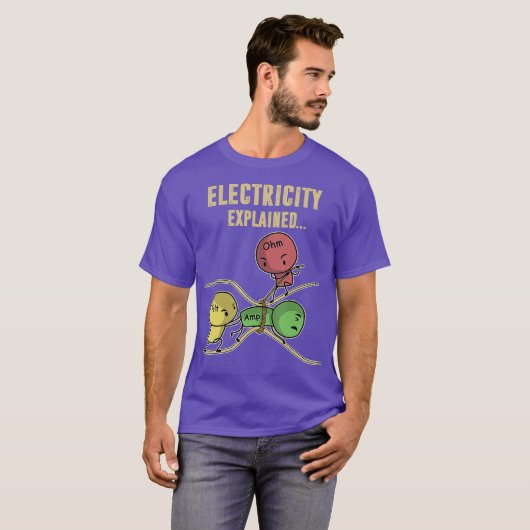 Funny Electricity erklärt Ohm Law Graphics T-Shirt (Vorne ganz)