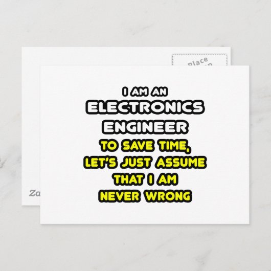 Funny Electronics Engineer T - Shirt und Geschenke Postkarte (Vorne/Hinten)