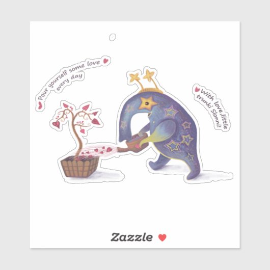 Funny Elefant Custom-Cut Vinyl Sticker (Blatt)