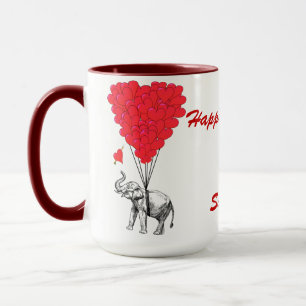 Funny Elefant Liebe Herzchen Valentines Tasse