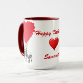 Funny Elefant Liebe Herzchen Valentines Tasse (Vorderseite Links)