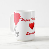 Funny Elefant Liebe Herzchen Valentines Tasse (Vorderseite Links)