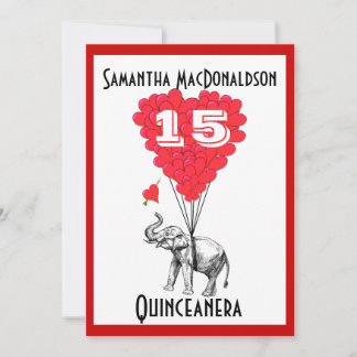 Funny Elefant Quinceanera Party Einladung