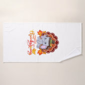 Funny Elefant Türkei glücklich Thanksgiving Badehandtuch (Badehandtuch)