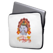 Funny Elefant Türkei glücklich Thanksgiving Laptopschutzhülle (Vorderseite Links)