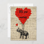 Funny Elefant Wechsel der Adresskarte Ankündigungspostkarte (Vorne/Hinten)