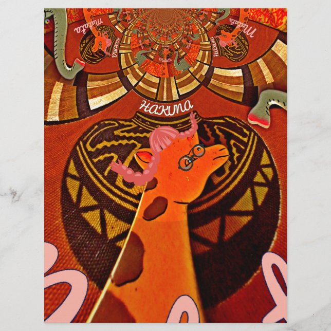 Funny Elegant Giraffe Accessorized African Style (Vorderseite)