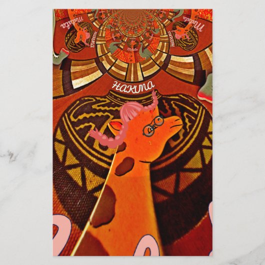 Funny Elegant Giraffe Accessorized African Style Briefpapier (Vorderseite)