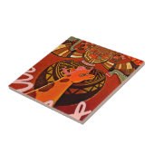 Funny Elegant Giraffe Accessorized African Style Fliese (Seite)