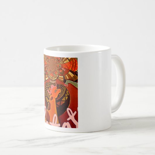 Funny Elegant Giraffe Accessorized African Style Kaffeetasse (VorderseiteRechts)
