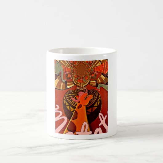 Funny Elegant Giraffe Accessorized African Style Kaffeetasse (Mittel)