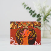 Funny Elegant Giraffe Accessorized African Style Postkarte (Stehend Vorderseite)
