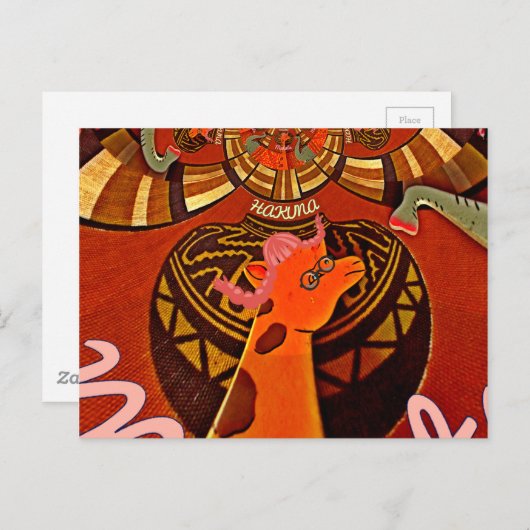 Funny Elegant Giraffe Accessorized African Style Postkarte (Vorne/Hinten)
